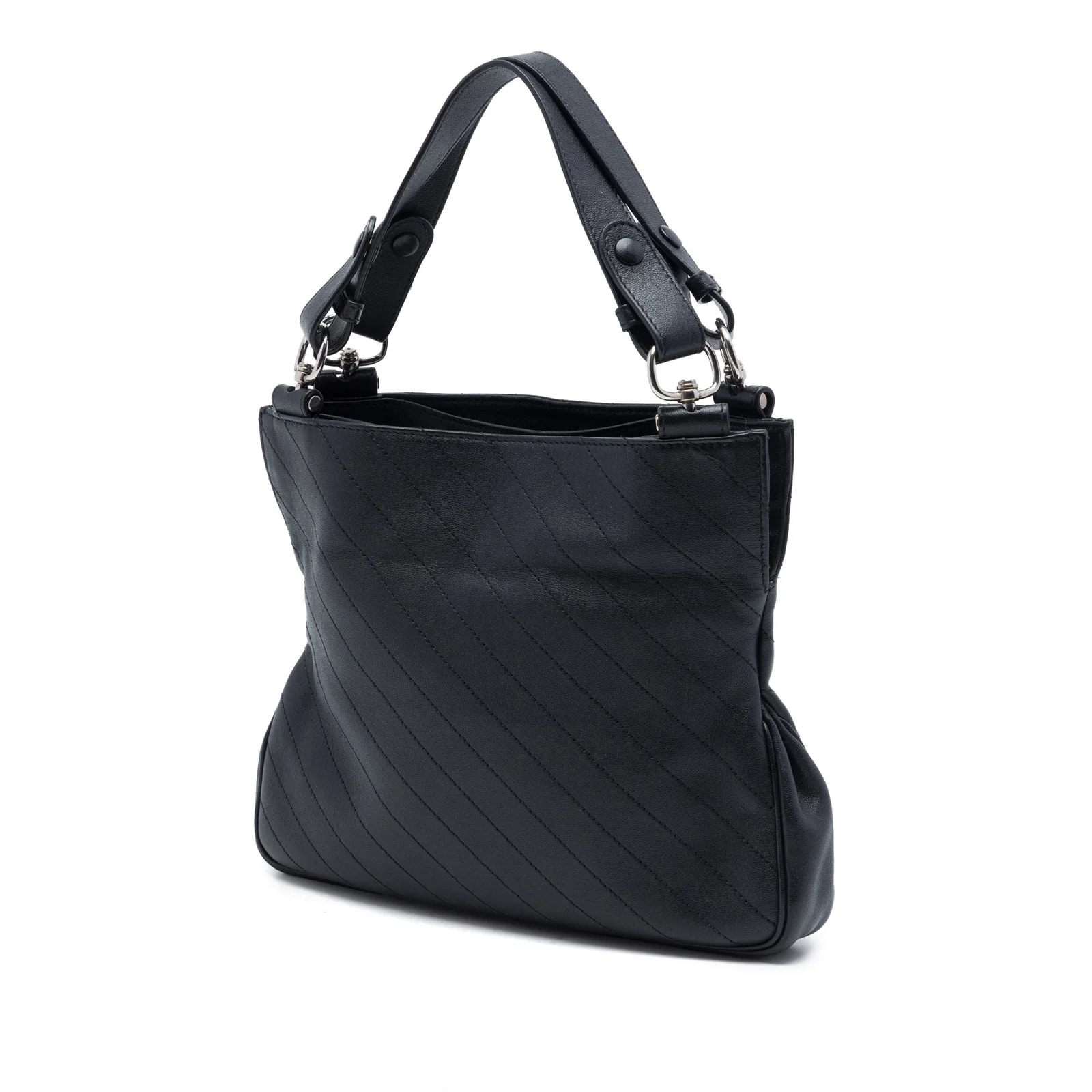Small Diagonal Stitched Blondie Satchel 2