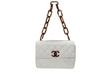 Chanel Matelass Single Flap Single Chain Tortoise Shell Wh 4