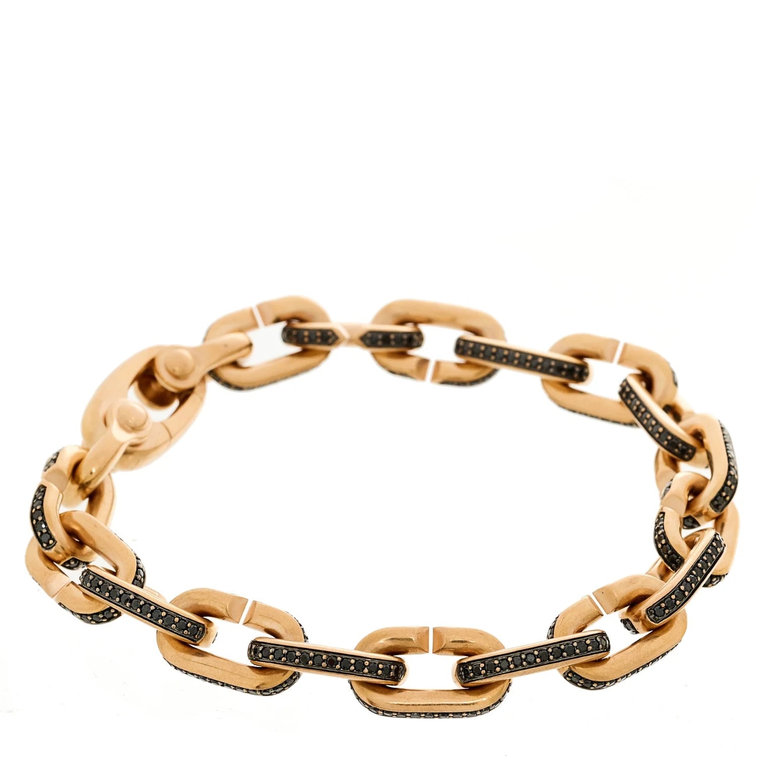 David Yurman — 18K Rose Gold Black Diamond Streamline Link — Jewelry — resale