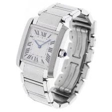 Cartier Tank Française MM WSTA0005 25mm SS Beige #C4029 2