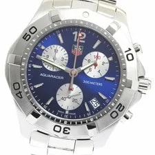 TAG Heuer — Tag Heuer CAF1112 Aquaracer Quartz Blue Silver Dial 42mm SS — Watch — resale