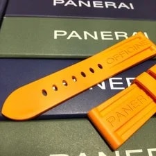 Panerai Genuine BA Rubber Strap Orange 24/22 Buckle & Bonus From Japan 3