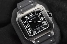 2023 Cartier Santos Large Black Adlc 39.8 Black Dial WSSA0039 4072 4