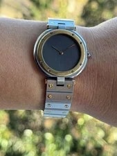 Cartier Santos Vendome 8191 Gold 18c 750 & Steel Lady 32mm Swiss Made 3