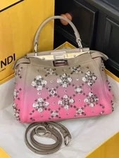 Fendi — Auth Fendi Peekaboo Mini Stud SilverHardware — Handbag — resale
