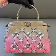 Auth Fendi Peekaboo Mini Stud SilverHardware 3