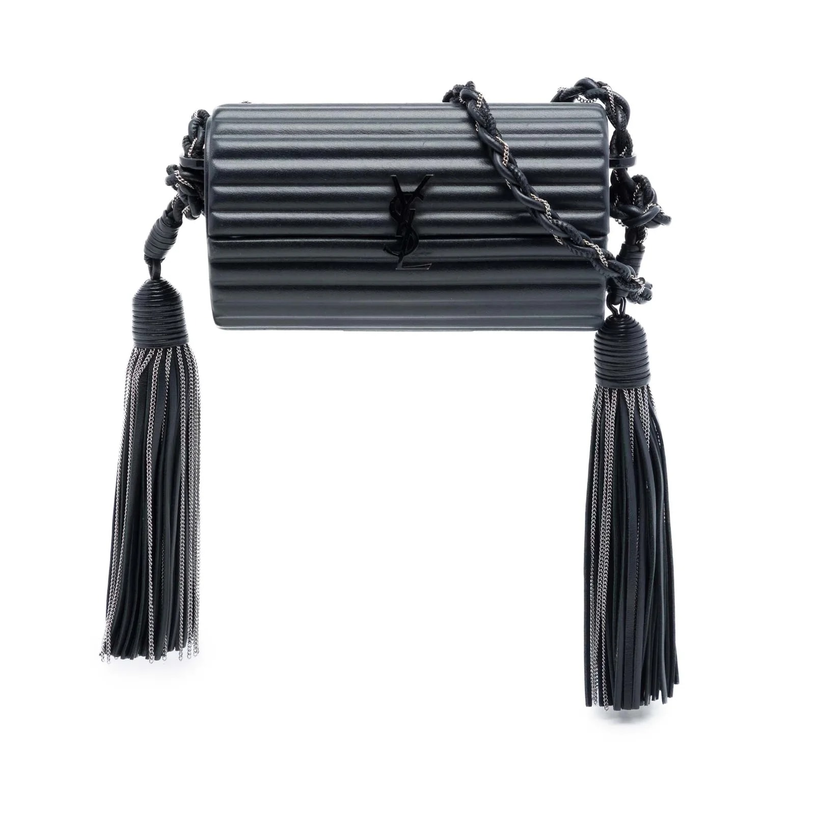 Saint Laurent — Ribbed Fringe Monochrome Opium Box — Handbag — resale