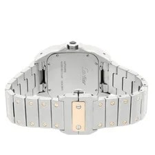 Cartier Santos 100 Steel Gold Auto 38mm Silver Dial Bracelet W200728G 4