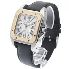 Cartier — Cartier Santos 100 LM W20077X7 38mm Ss/yg Silver Dial Automatic #C047 — Watch — resale