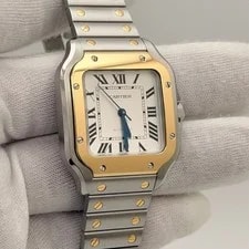 2025 Cartier Santos Medium W2SA0016 35mm Silver Dial 18k Gold Steel Box Paper 4