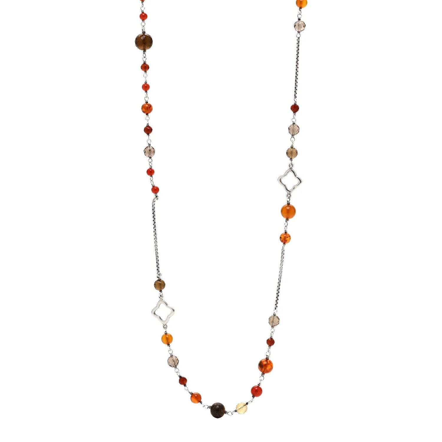 David Yurman — Smokey Quartz Carnelian Bead Elements Chain — Jewelry — resale