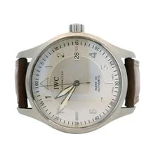 IWC — IWC IW325505 Mark XV Spitfire 38mm Silver Dial Brown Leather Strap Steel — Watch — resale