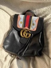 Gucci — Gucci GG Marmont Web Heart & Star Flap Chain Backpack Good Condition — Handbag — resale