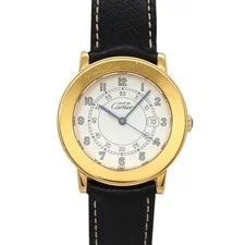 Cartier Must Ronde Vermeil LM W100844B Date Quartz Gold Plated Silver 925 2