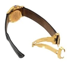 Cartier Must Ronde Vermeil LM W100844B Date Quartz Gold Plated Silver 925 3