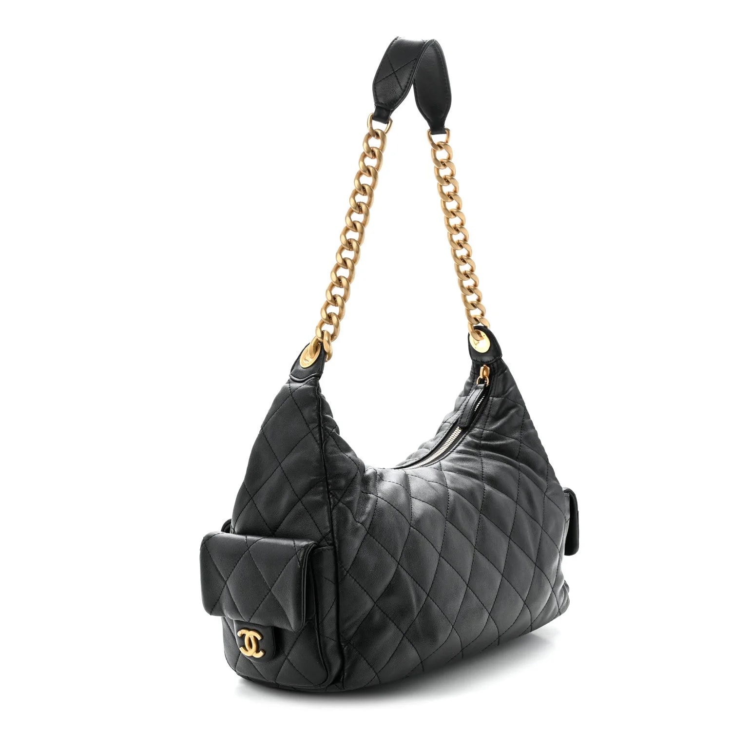 Shiny Large Pockets Hobo 3