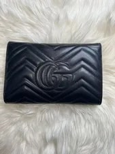 Auth Gucci GG Marmont Small Chain Wallet Quilted Crossbody 2