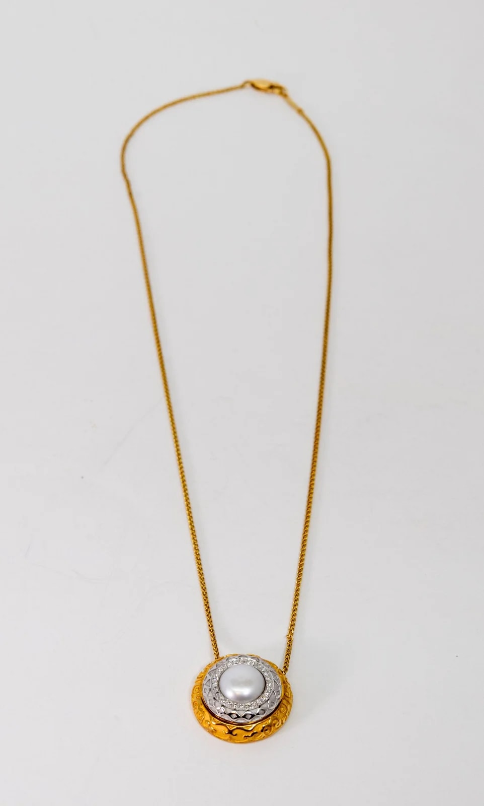 Carrera Y Carrera Musica Alegoria 18K Yellow Gold and 18K White Gold With Pearl Pendant 2