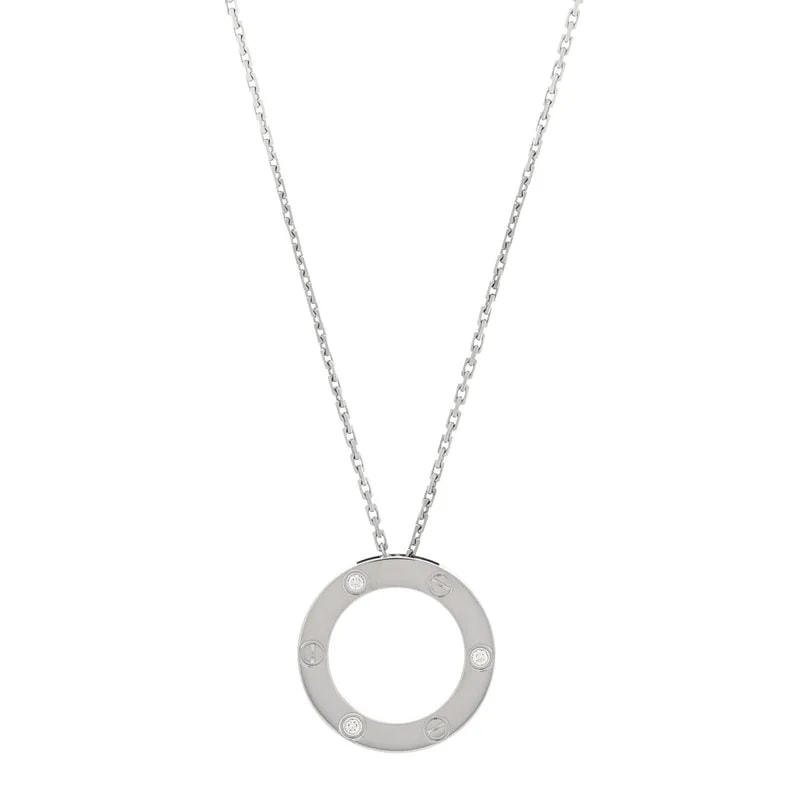Cartier — 18K White Gold 3 Diamonds Love — Jewelry — resale