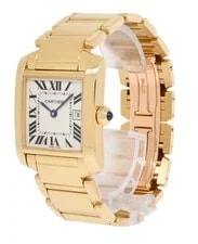 Cartier Tank Francaise Medium 18k YG Ivory Dial Quartz Date 2466 3