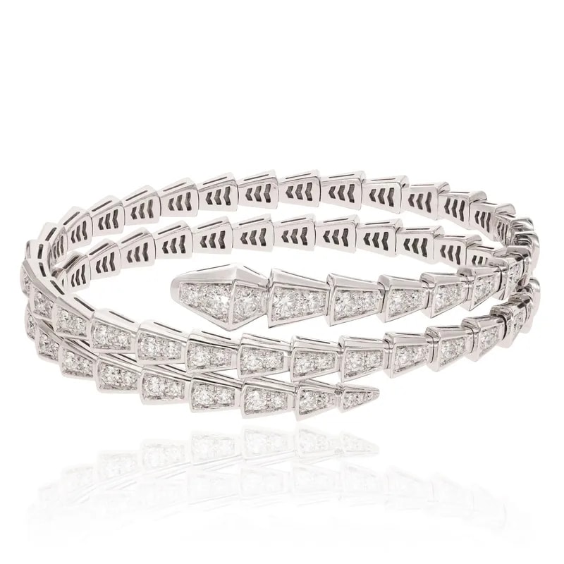 Bulgari — Bulgari 18K White Gold Serpenti Viper Three Row — Jewelry — resale