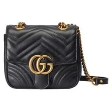 Gucci — Gucci Double Chain GG Marmont Quilted Chevron — Handbag — resale