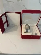 Cartier Santos Galbee Chronoflex 2425 18K Gold & Steel Chronograph — Box/Papers 2