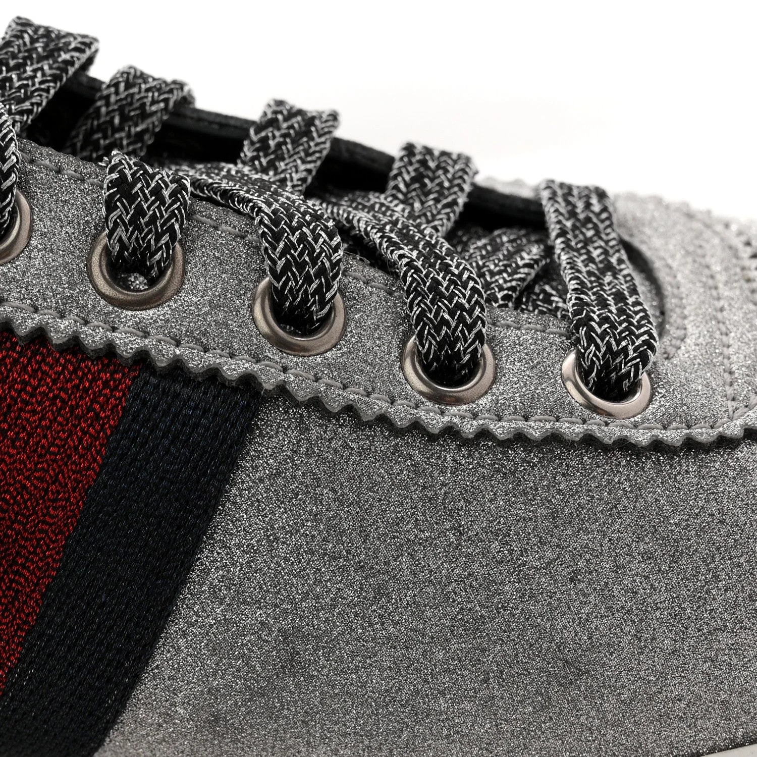 Glitter Fabric Studded Web Sneakers 9 3