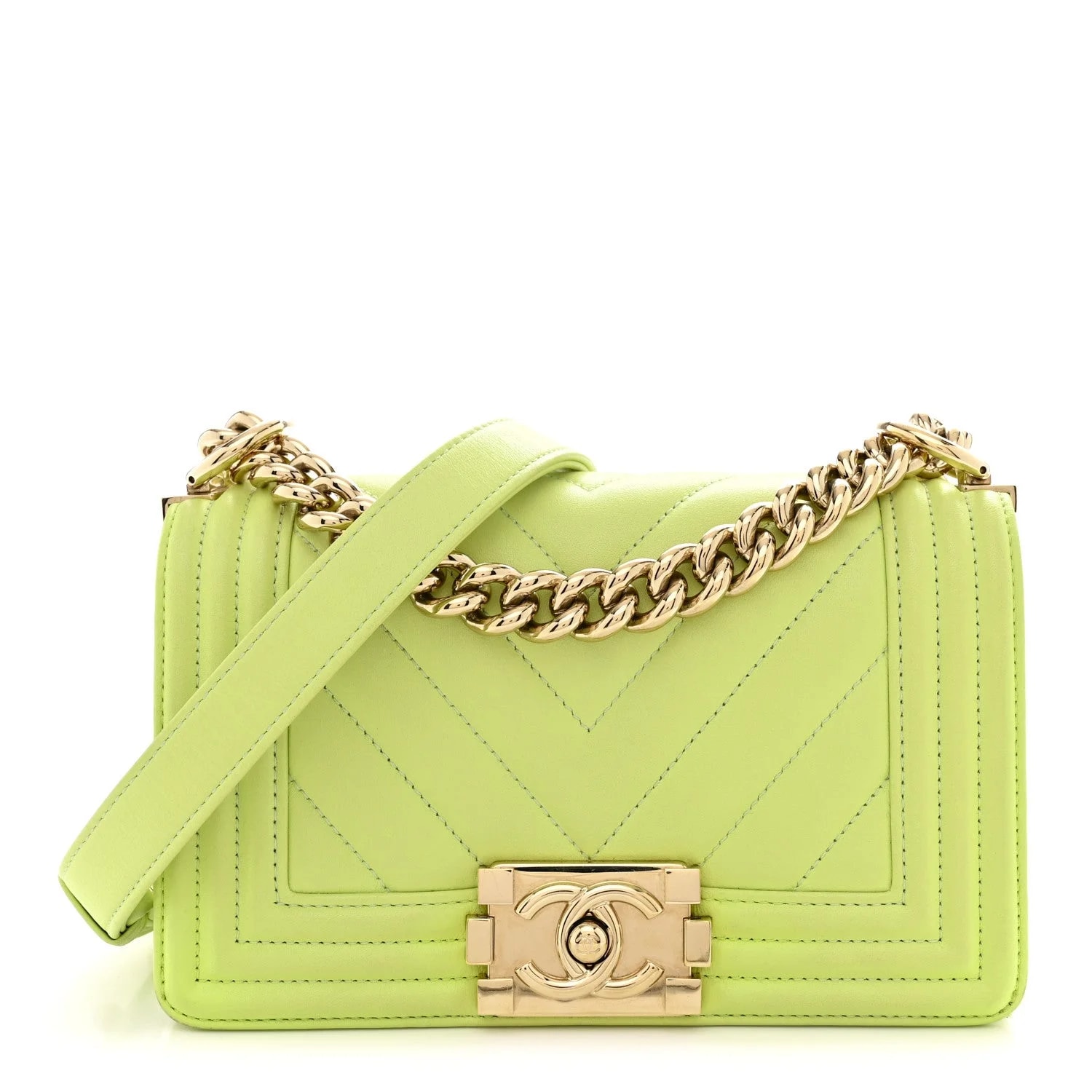 Chanel — Chevron Small Boy Flap Light — Handbag — resale