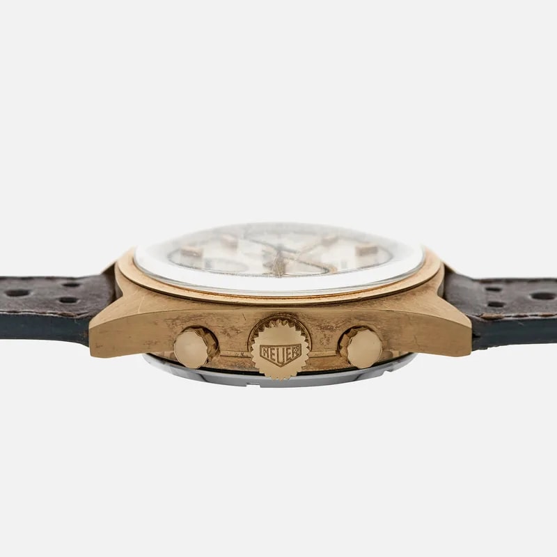 1970s Heuer Carrera Ref. 73655 S in Gold Plate With Papers 4