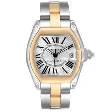 Cartier Roadster Steel Yellow Gold Silver Dial W62031Y4 2