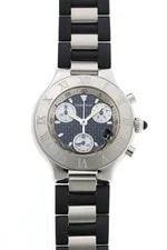 Cartier Must 21 Chronoscaph Quartz W10125U2 Black Dial Wrist 2