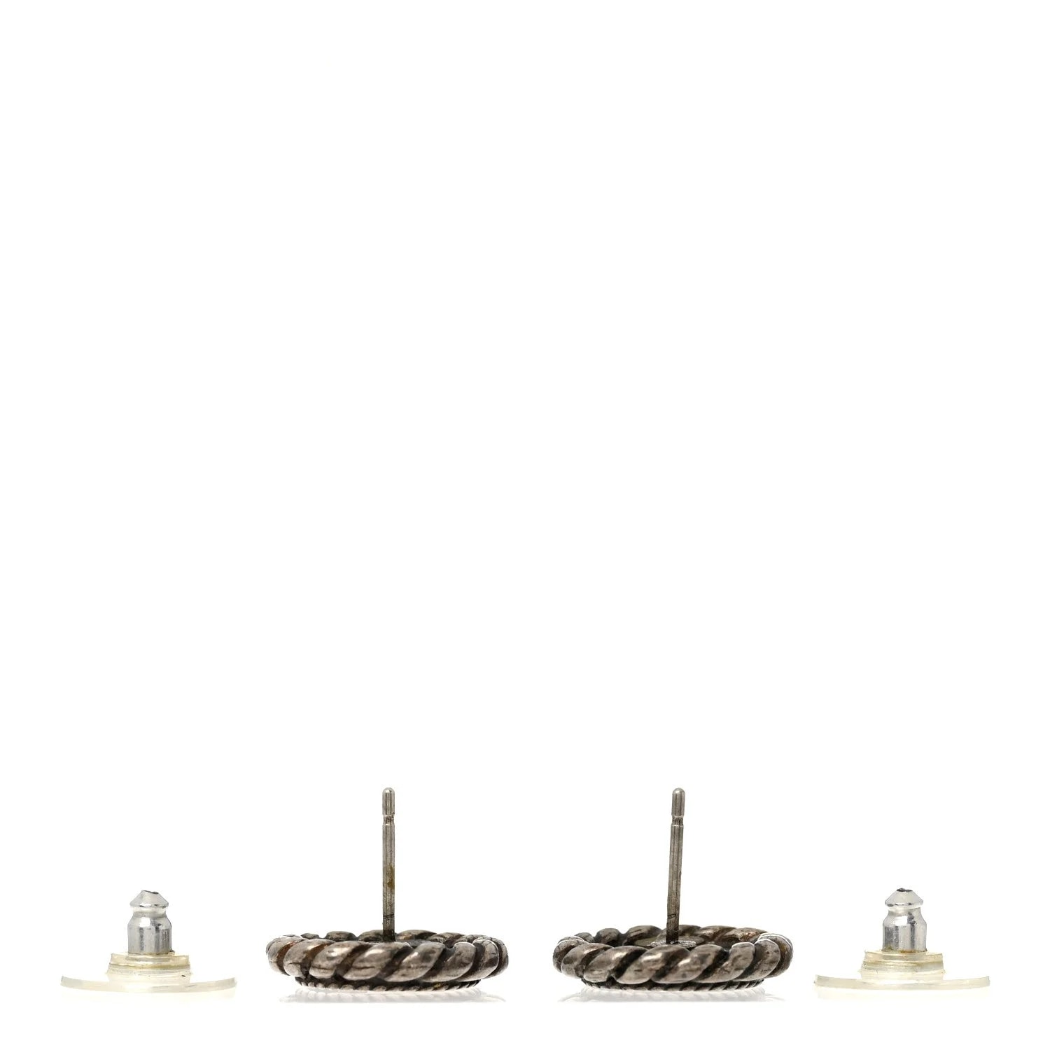Metal Round CC Stud Ruthenium 3