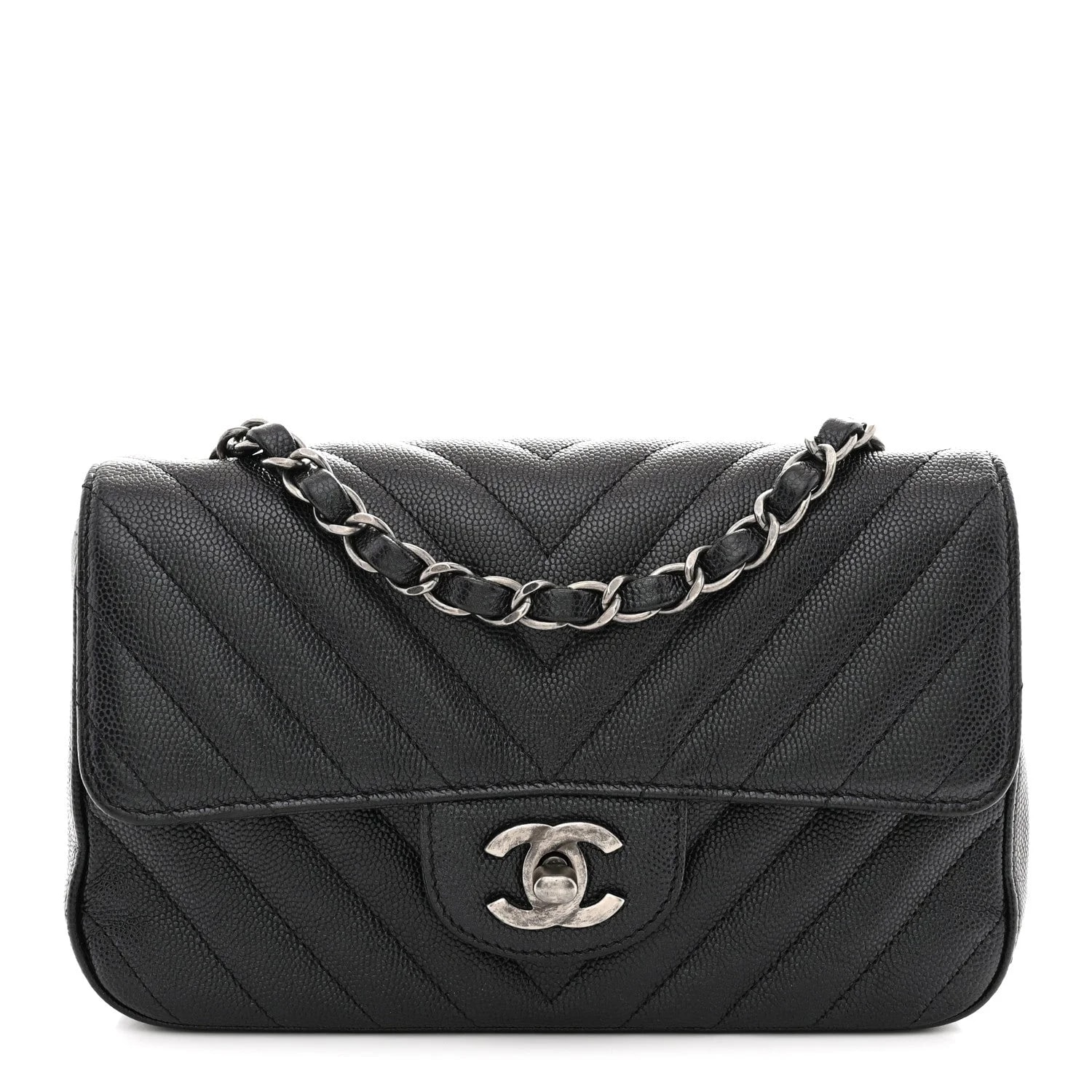 Chanel — Metallic Chevron Rectangular Flap — Handbag — resale