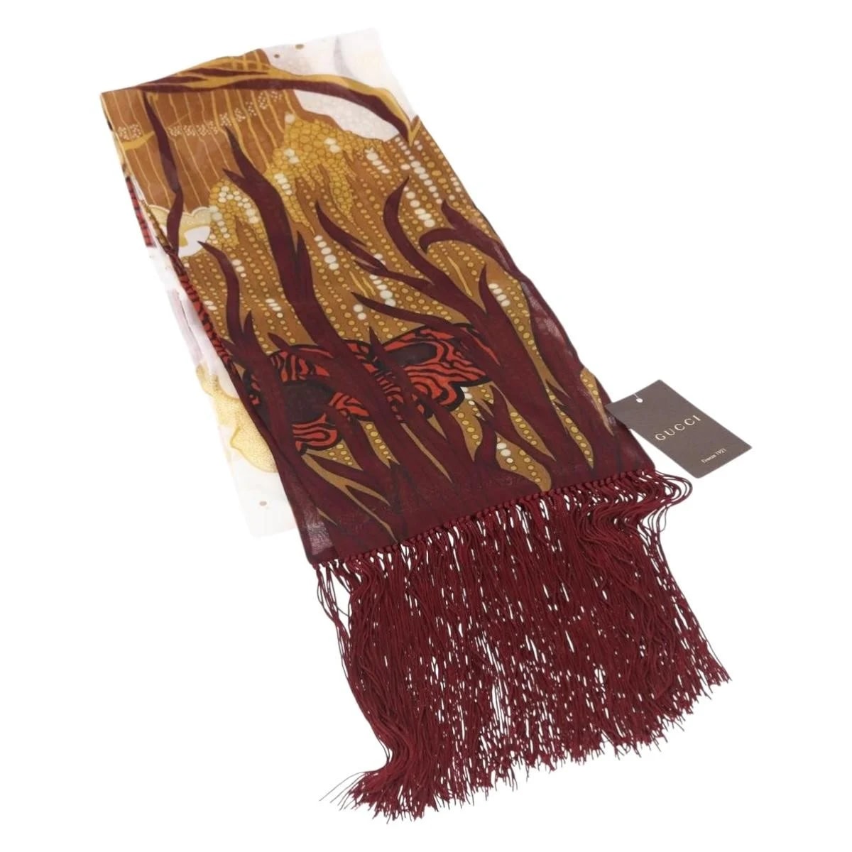 Gucci — Gucci Printed Fringed Scarf Scarve & Shawl Accessory — Accessory — resale