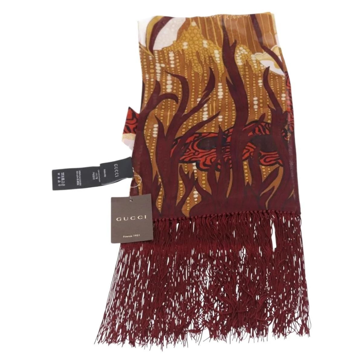 Gucci Printed Fringed Scarf Scarve & Shawl Accessory 4