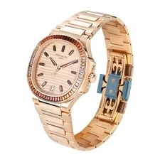 Patek Philippe Nautilus 35MM Gold Diamond Baguette Index Markers Dial R... 3