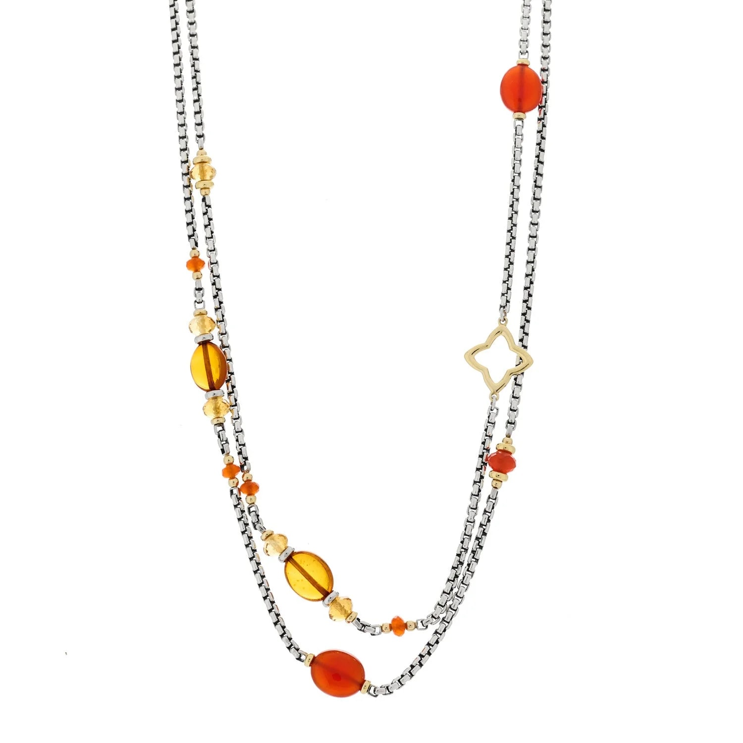David Yurman — 18K Yellow Gold Carnelian Quatrefoil — Jewelry — resale