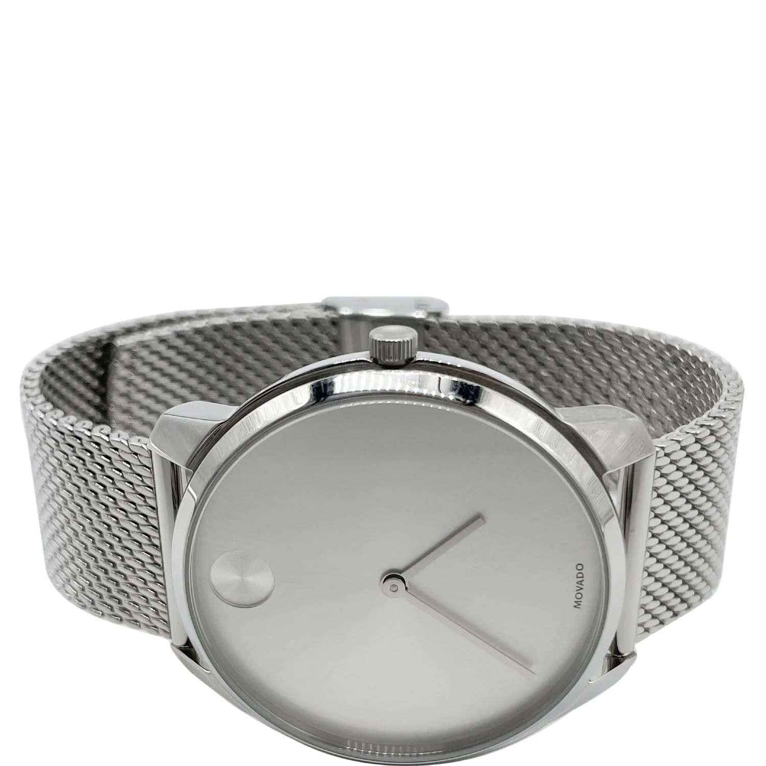 Movado — Movado Bold Thin Swiss Stain Steel Mesh Band Grey Dial 42MM — Watch — resale