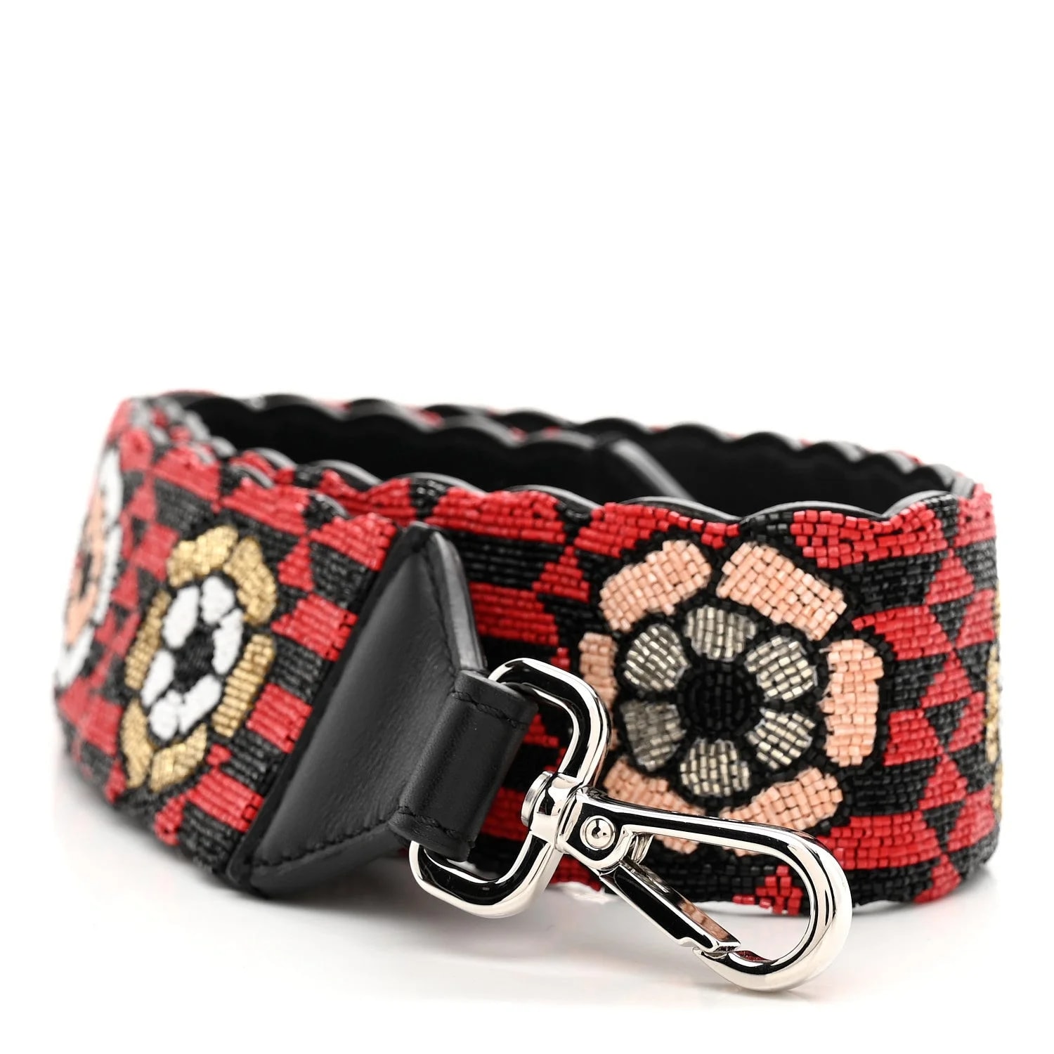 Fendi — Beaded Vitello Dolce Embroidered Flower Strap You — Accessory — resale