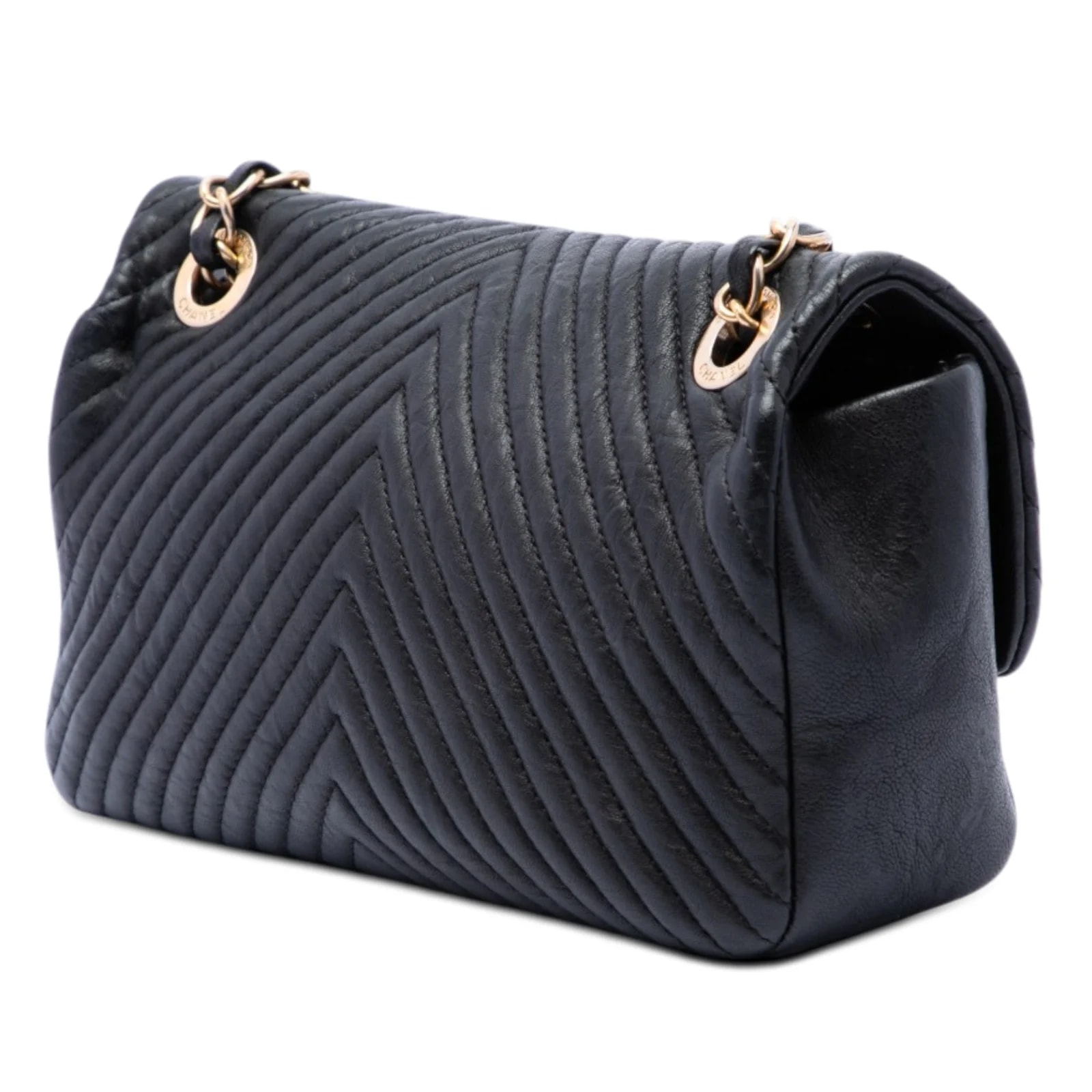 Small Chevron Wrinkled Medallion Charm Surpique Flap 2