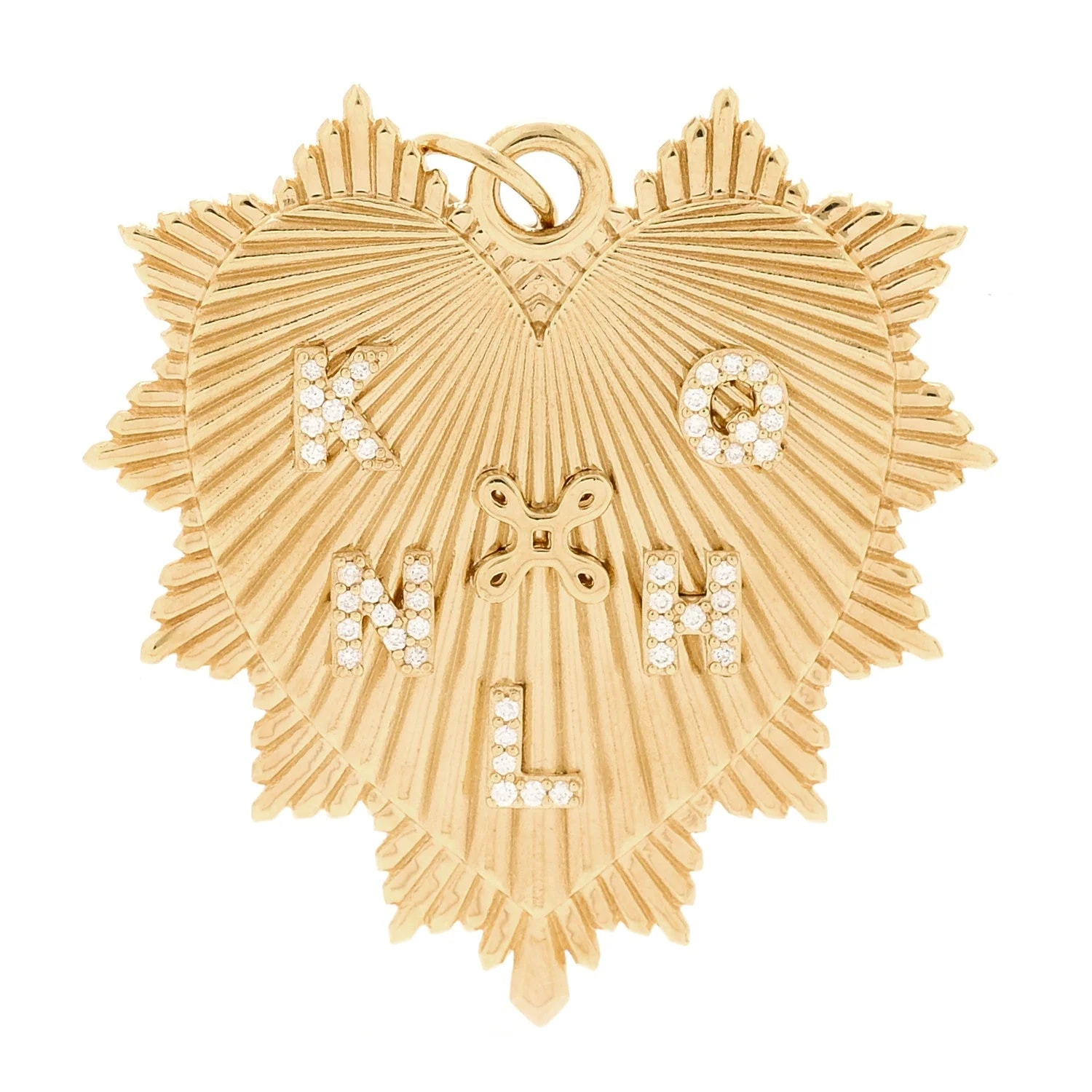 Foundrae — 18K Yellow Gold Oversized Custom Heart Love Token Medallion — Jewelry — resale