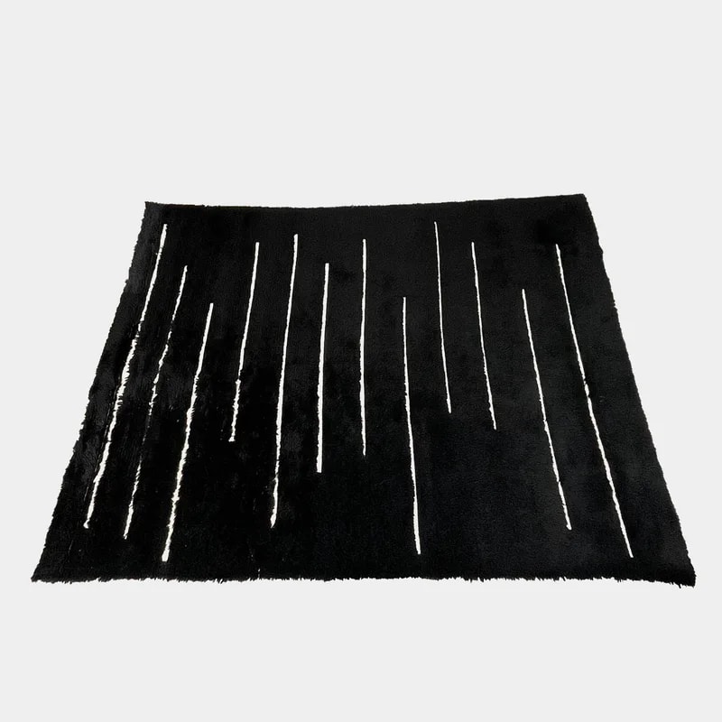 Woven — Woven Dilla Black & Ivory - High/Low Pile 8’x10’ Wool Rug — decorative_object — resale