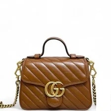 Gucci — Gucci Chevron Mini GG Marmont Top Handle (kc070526c0r) — Handbag — resale