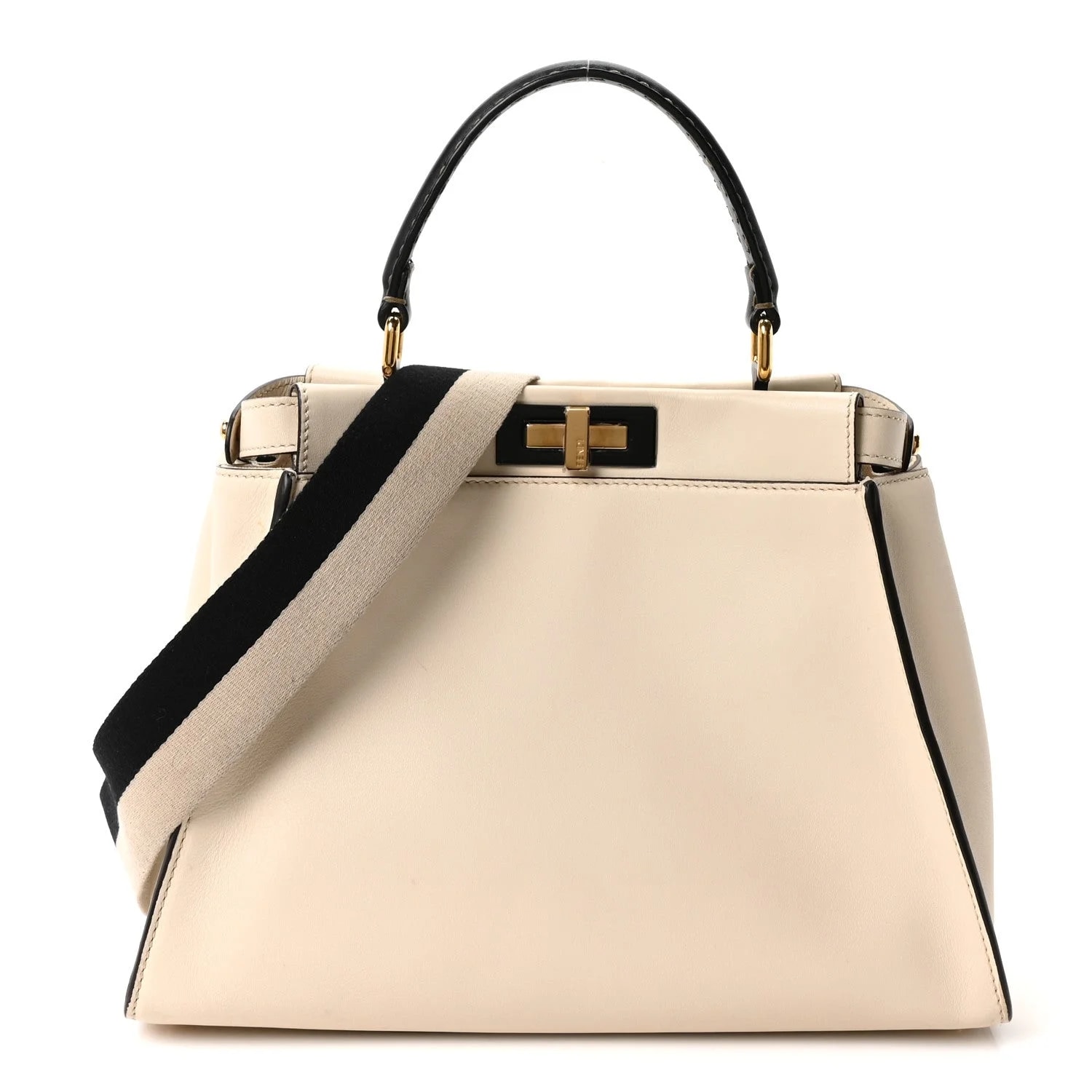Fendi — Vitello Seta Embroidered Medium Peekaboo Iconic Satchel — Handbag — resale