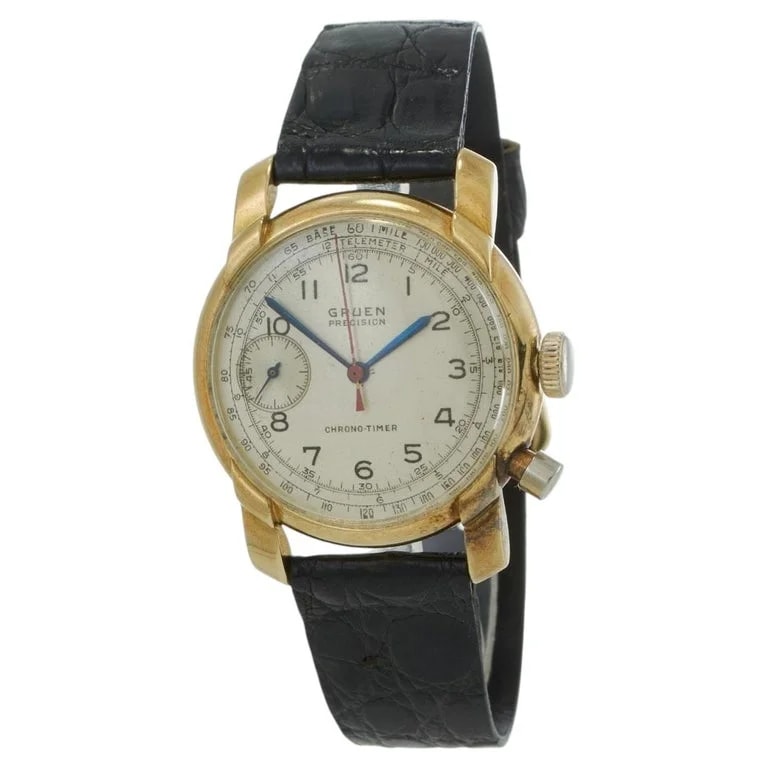 Gruen — 1940s Gruen Precision "Chrono-Timer" Single-Register Chrono 14KT — Watch — resale