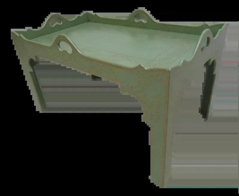 Niermann Weeks — 1990s Niermann Weeks Paint Decorated Parson Tray Top Serving — decorative_object — resale