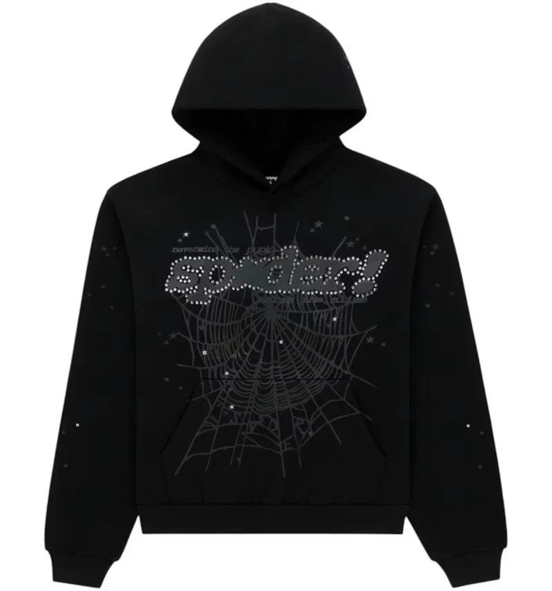 Sp5der — Sp5der Rhinestone Punk V2 Hoodie — streetwear — resale