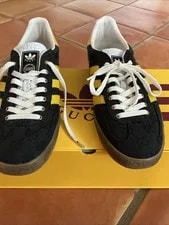 Gucci X Adidas Originals Gazelle Sneakers GG Monogram Sz U.S. 9 3