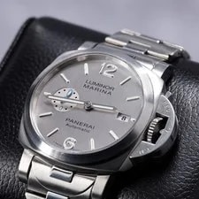 Panerai — Panerai Luminor Marina Silver - PAM00977 Complete Set — Watch — resale